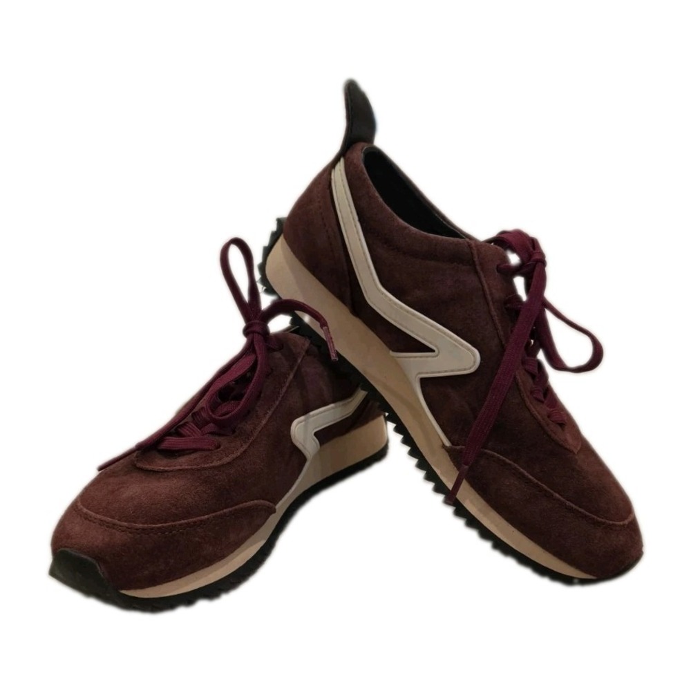 Rag & Bone Retro Runner Suede Burgundy Maroon Preppy Grunge Shoes SZ 37 US 7